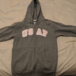 Grey with pink US Air Force zip up